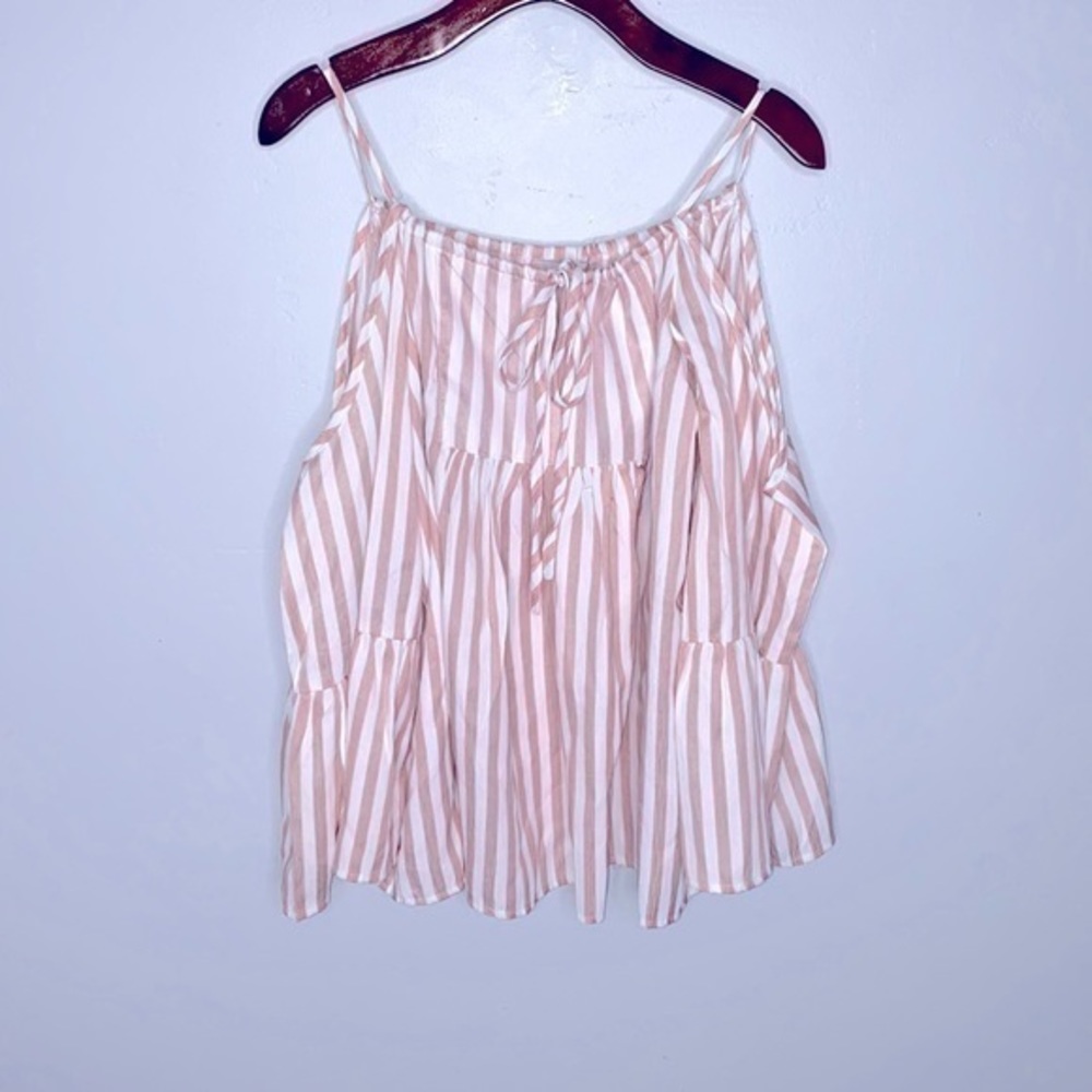 Studio Bijoux Boutique Cold Shoulder Striped Top